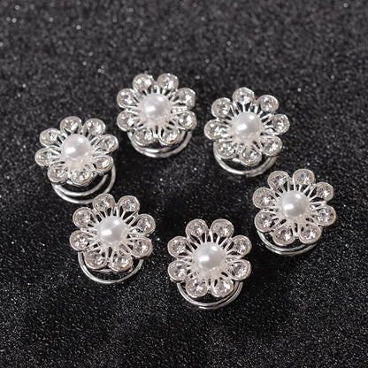 Retro Flower Alloy Inlay Rhinestones Hair Clip 1 Piece