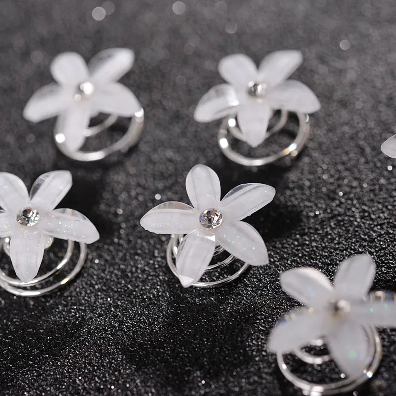 Retro Flower Alloy Inlay Rhinestones Hair Clip 1 Piece