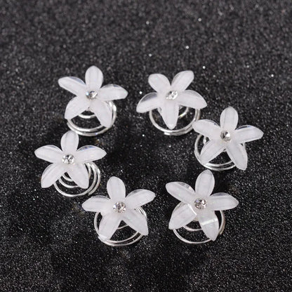 Retro Flower Alloy Inlay Rhinestones Hair Clip 1 Piece