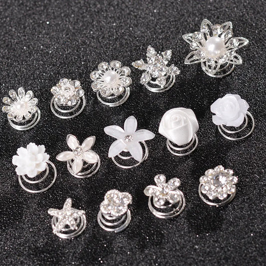 Retro Flower Alloy Inlay Rhinestones Hair Clip 1 Piece