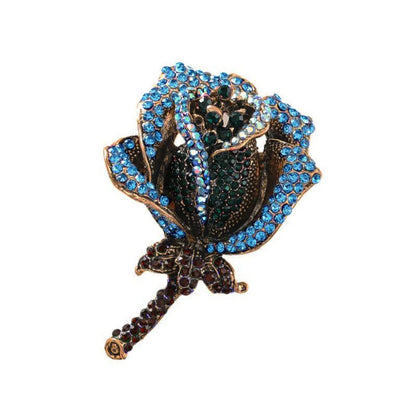 Retro Flower Alloy Plating Inlay Rhinestones Women'S Brooches