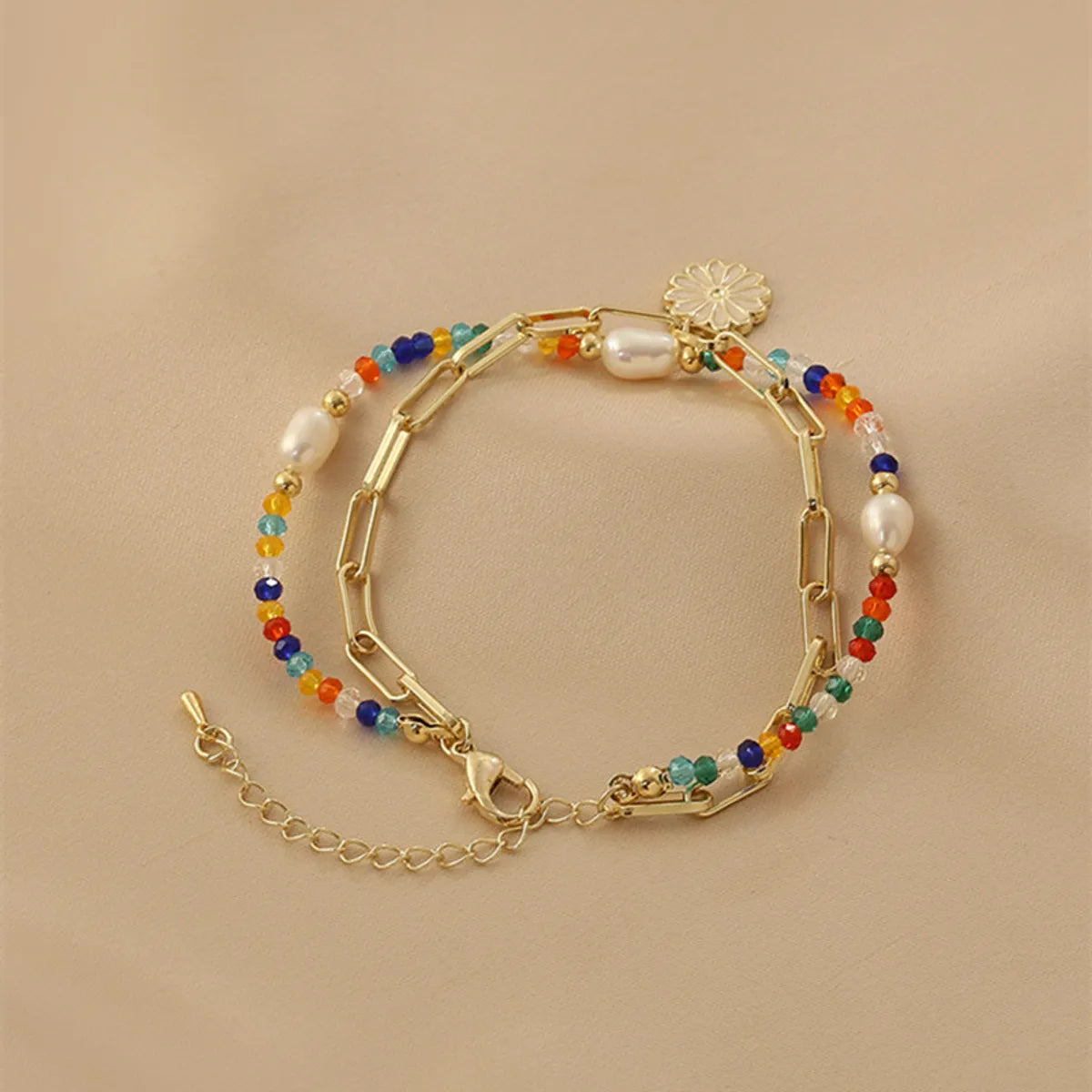 Retro Flower Arylic Alloy Wholesale Bracelets