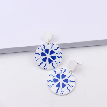 Retro Flower Arylic Stoving Varnish Women's Drop Earrings 1 Pair