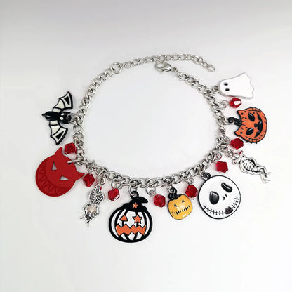 Retro Funny Halloween Pattern Pumpkin Bat Metal Halloween Women'S Bracelets