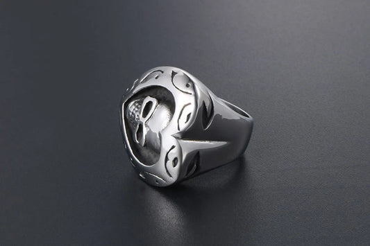 Retro Funny Skull 304 Stainless Steel Polishing Men'S Rings