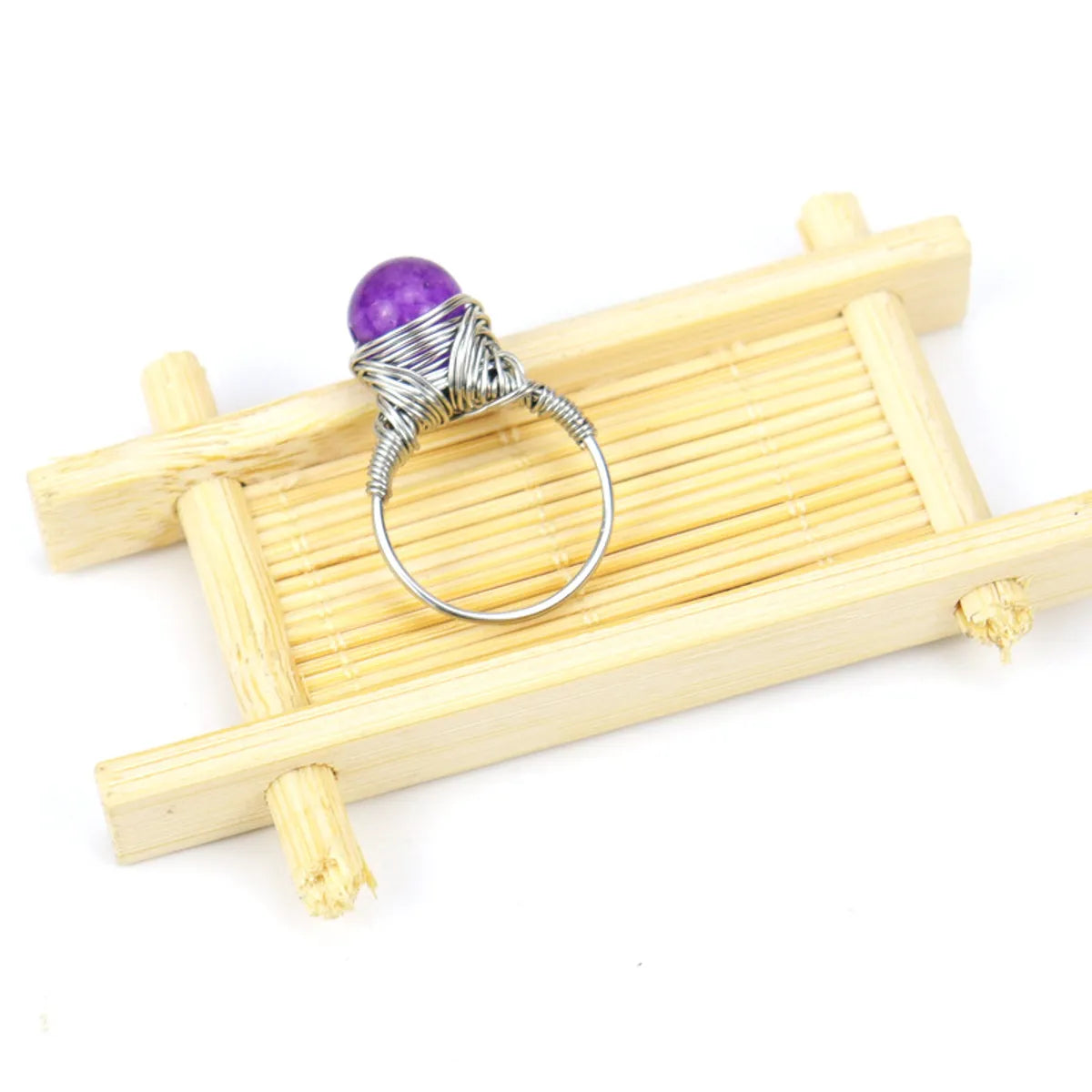 Retro Geometric Agate Plating Rings 1 Piece