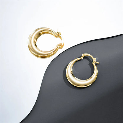 Retro Geometric Alloy Hoop Earrings Plating Copper Earrings