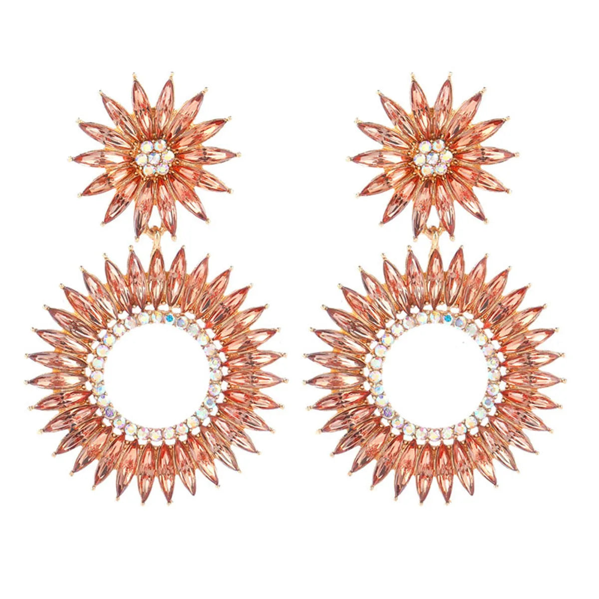 Retro Geometric Alloy Inlay Rhinestones Women's Drop Earrings 1 Pair