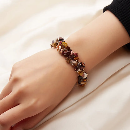 Retro Geometric Alloy Natural Stone Crystal Bracelets 1 Piece