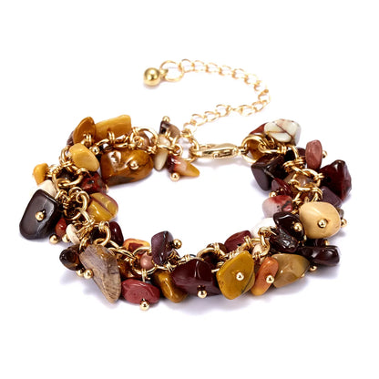 Retro Geometric Alloy Natural Stone Crystal Bracelets 1 Piece