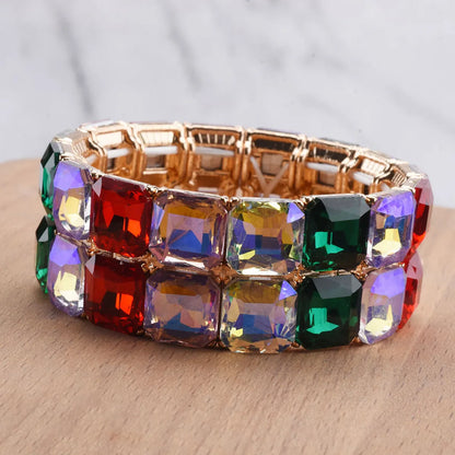 Retro Geometric Alloy Plating Inlay Zircon Women's Bracelets