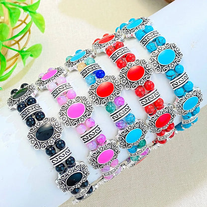 Retro Geometric Alloy Turquoise Wholesale Bracelets