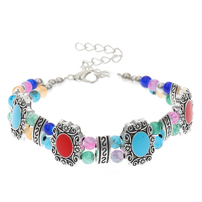 Retro Geometric Alloy Turquoise Wholesale Bracelets