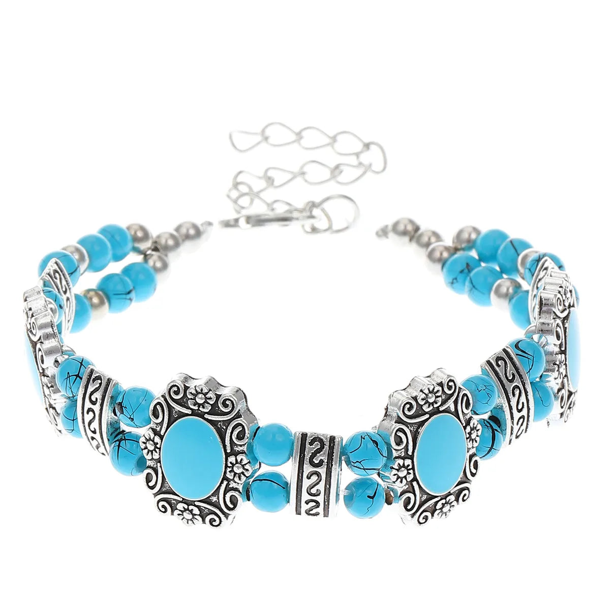 Retro Geometric Alloy Turquoise Wholesale Bracelets