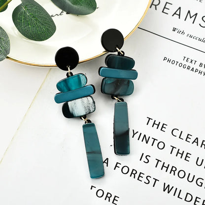 Retro Geometric Arylic Handmade Women's Drop Earrings