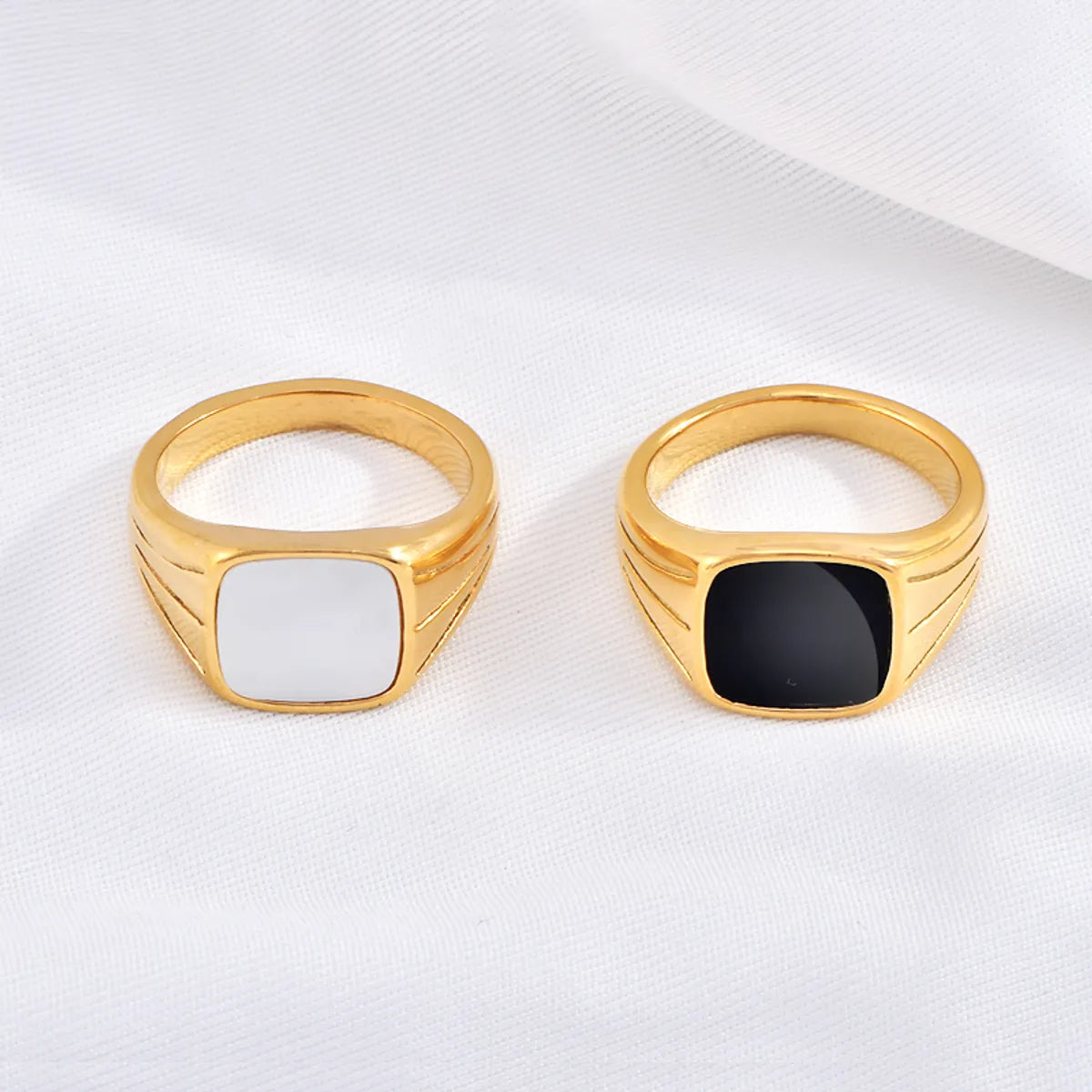 Retro Geometric Arylic Titanium Steel Women's Rings