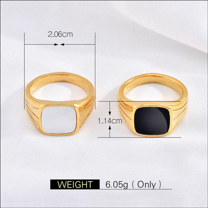 Retro Geometric Arylic Titanium Steel Women's Rings