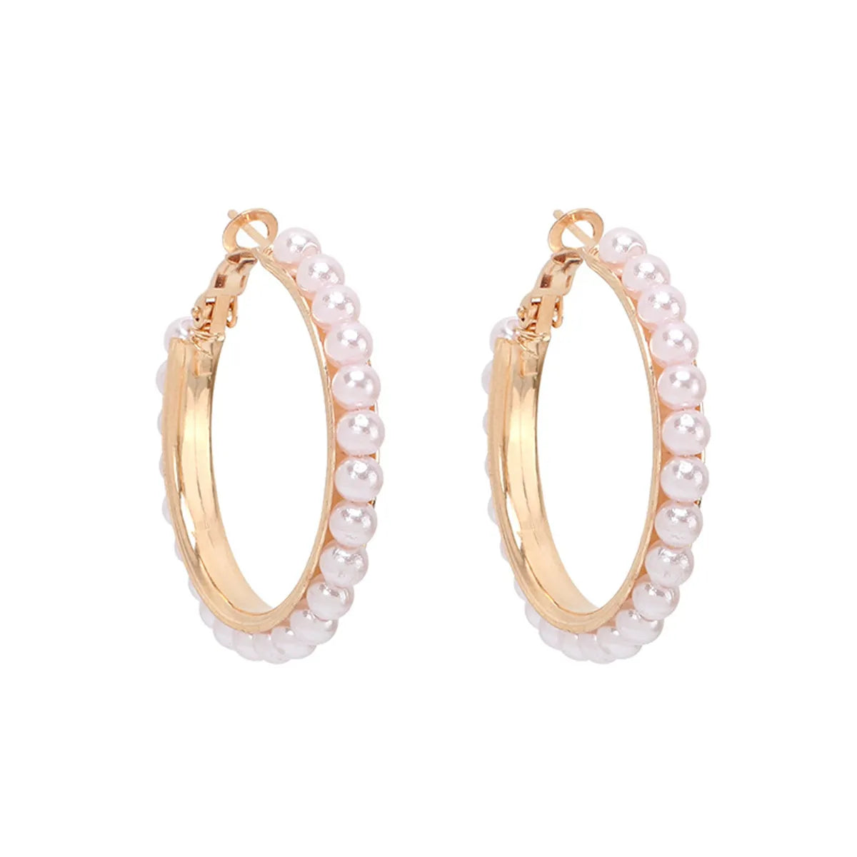 Retro Geometric C-shaped Pearl Earrings Wholesale Gooddiy