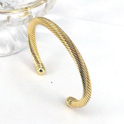 Retro Geometric Copper Gold Plated Bangle 1 Piece