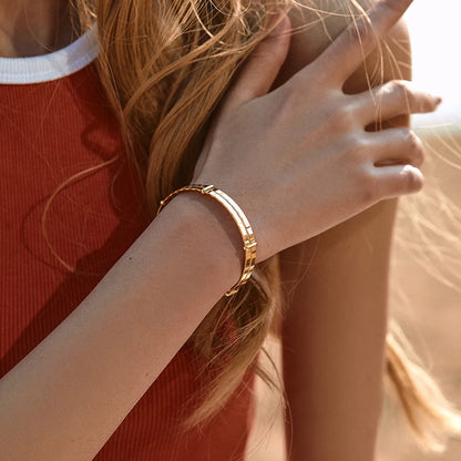 Retro Geometric Copper Plating Bangle