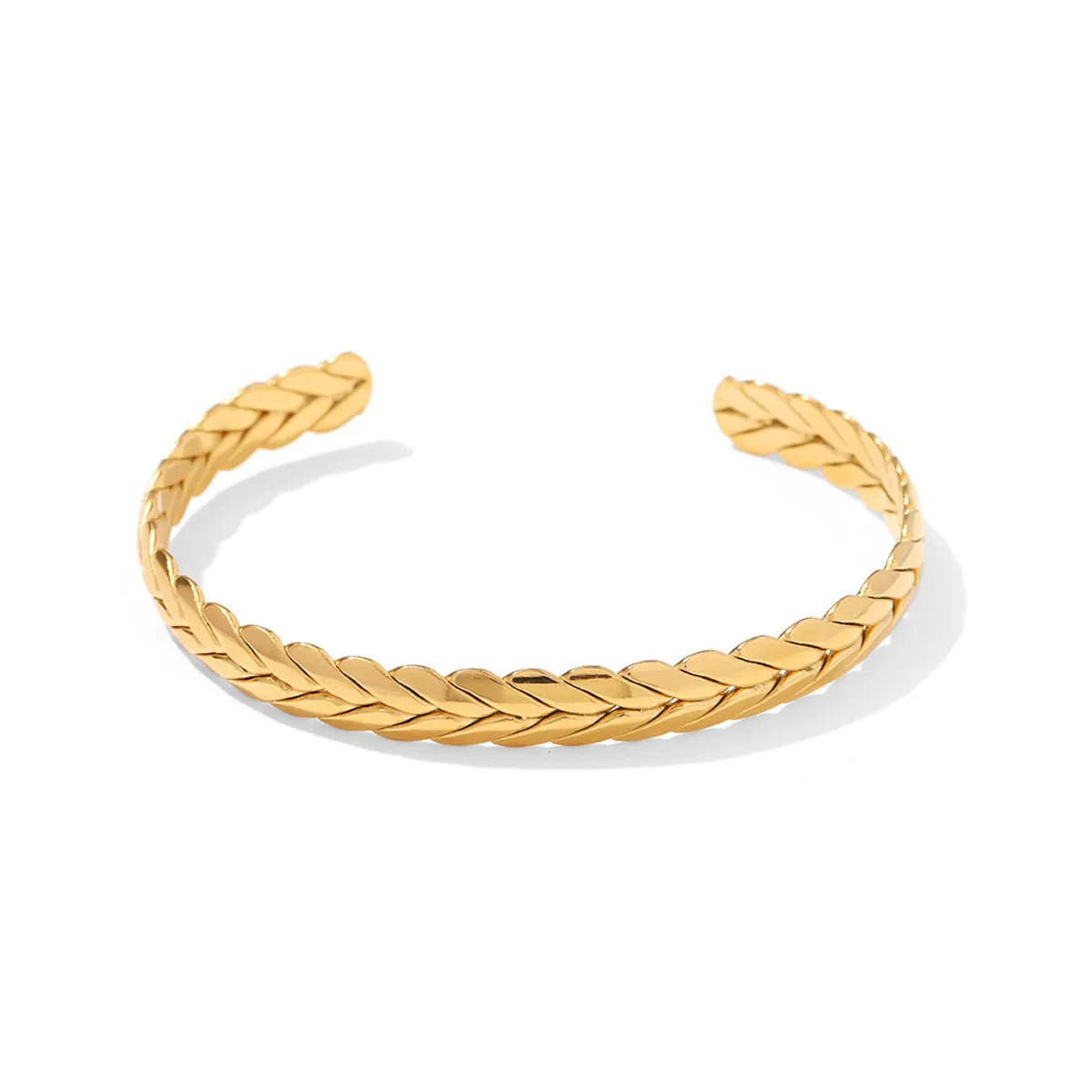 Retro Geometric Grain Stainless Steel Plating Bangle