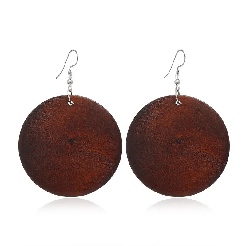 Retro Geometric Hollow Wooden Earrings Set Wholesale Nihaojewelry