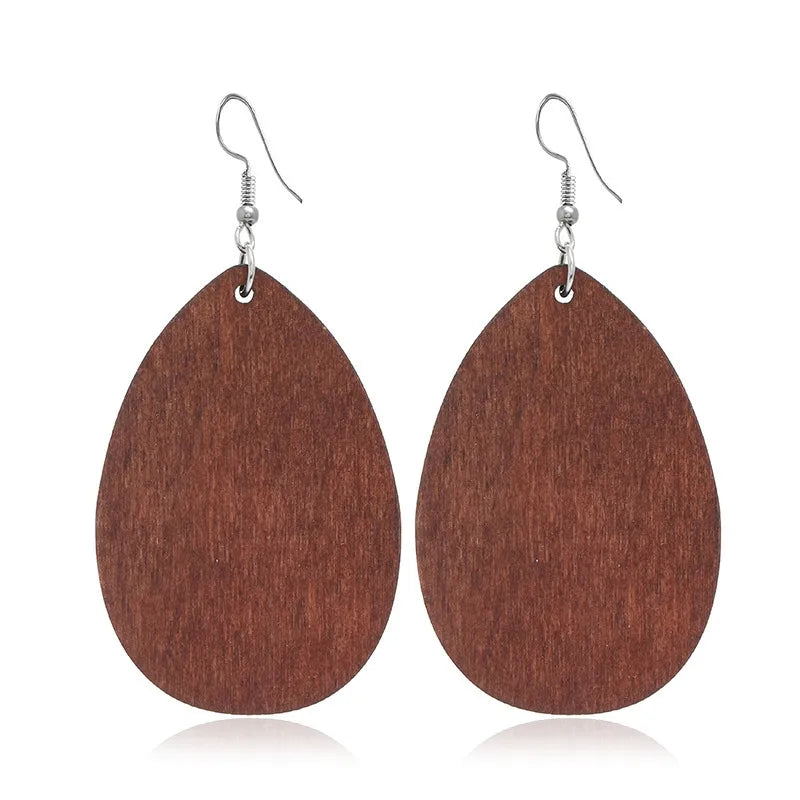 Retro Geometric Hollow Wooden Earrings Set Wholesale Nihaojewelry