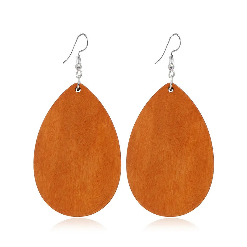 Retro Geometric Hollow Wooden Earrings Set Wholesale Nihaojewelry