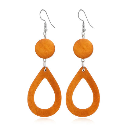 Retro Geometric Hollow Wooden Earrings Set Wholesale Nihaojewelry