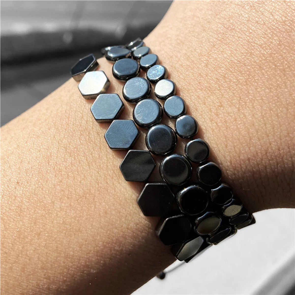 Retro Geometric Metal Handmade Men's Bracelets 1 Piece