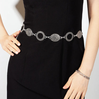 Retro Geometric Metal Plating Women'S Chain Belts