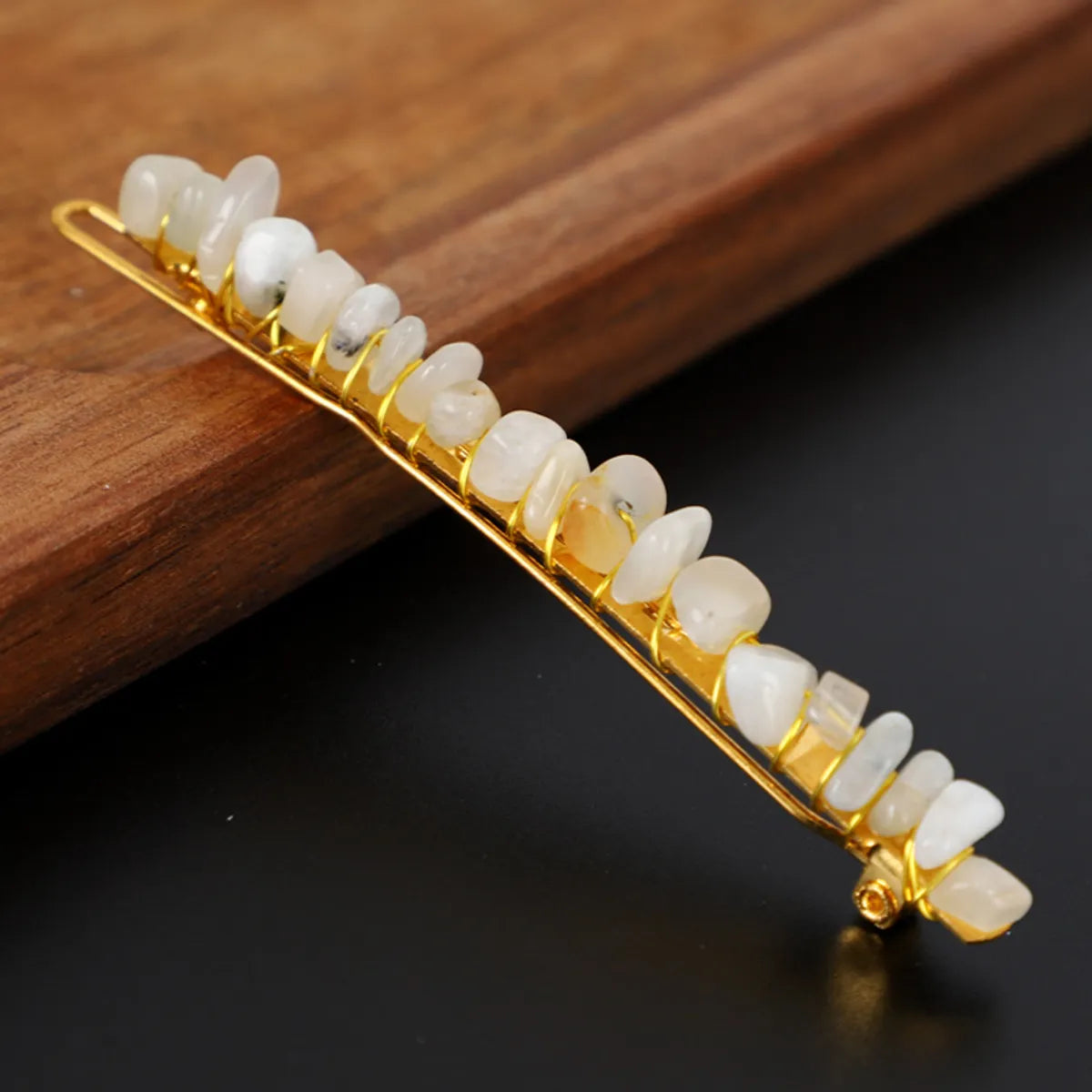 Women'S Retro Geometric Natural Crystal Hair Clip