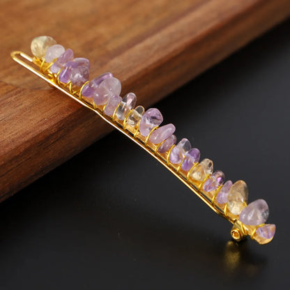 Women'S Retro Geometric Natural Crystal Hair Clip