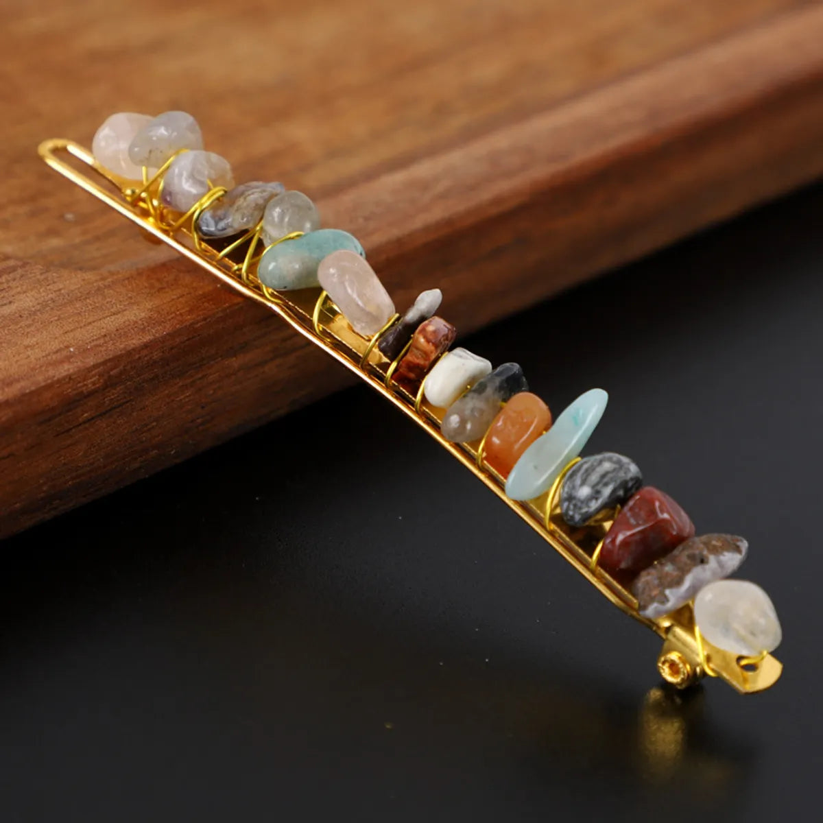 Women'S Retro Geometric Natural Crystal Hair Clip