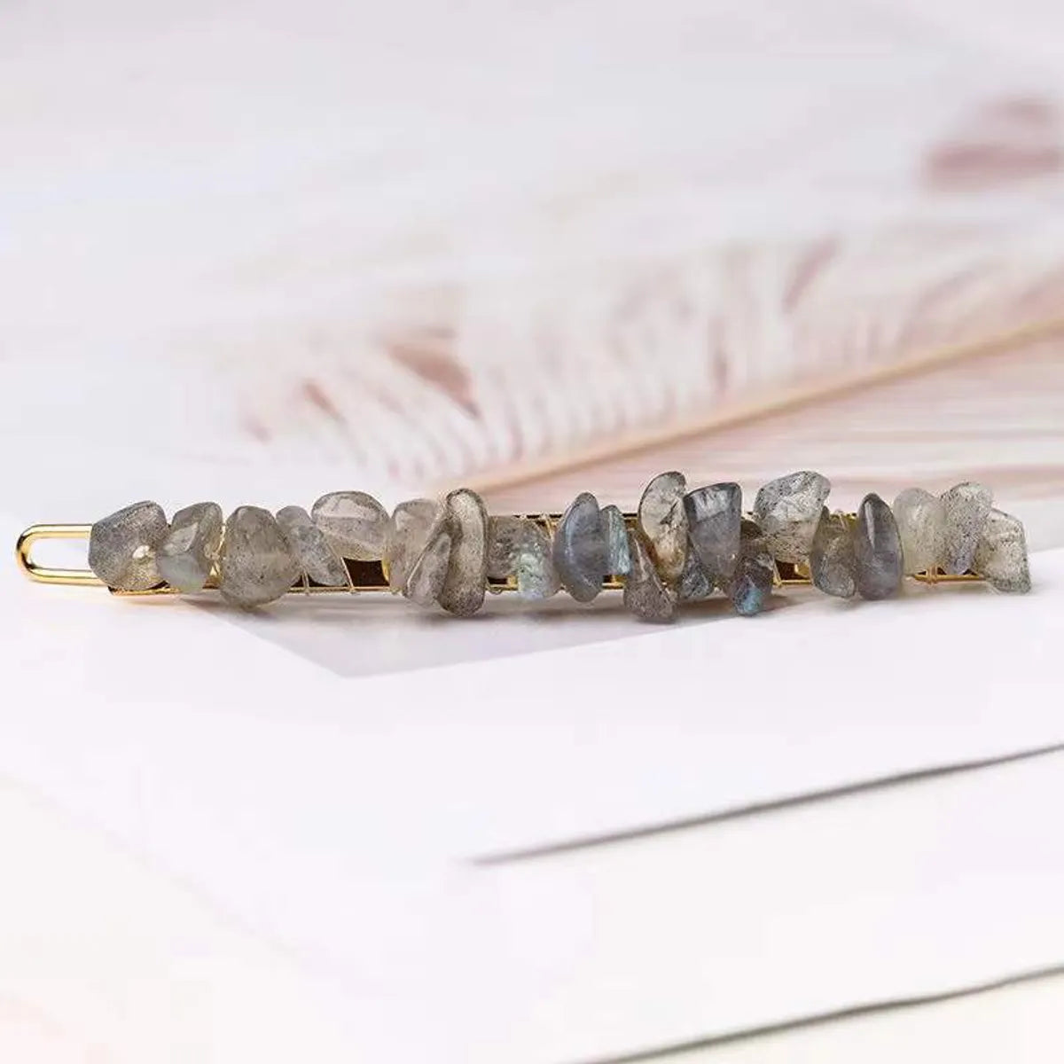 Women'S Retro Geometric Natural Crystal Hair Clip