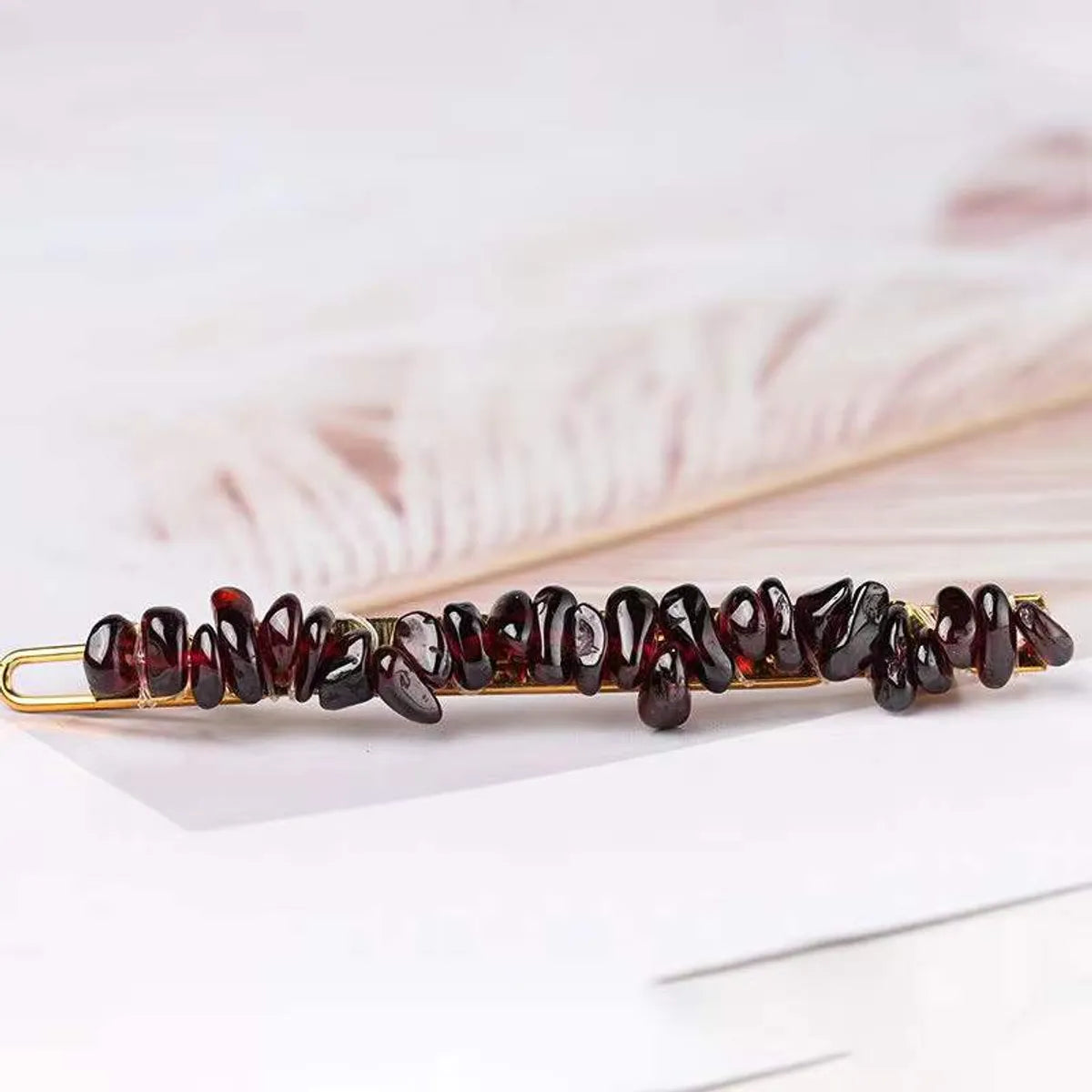 Women'S Retro Geometric Natural Crystal Hair Clip