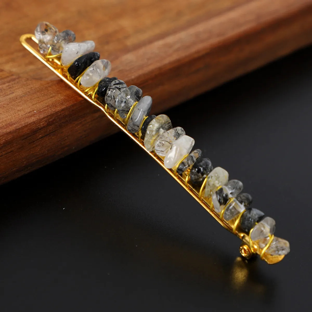 Women'S Retro Geometric Natural Crystal Hair Clip