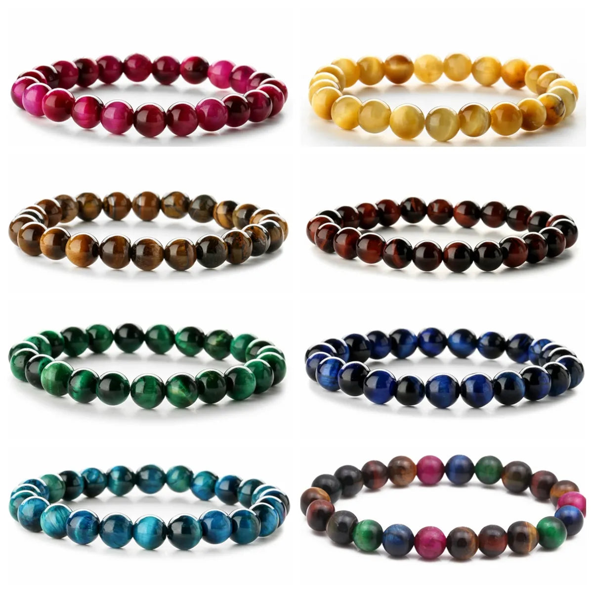 Retro Geometric Natural Stone Beaded Bracelets