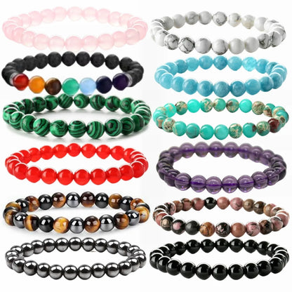 Retro Geometric Natural Stone Beaded Bracelets