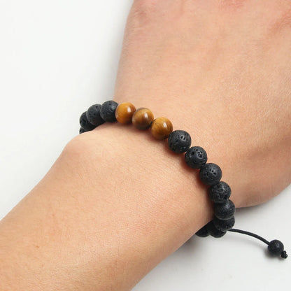 Retro Geometric Natural Stone Bracelets In Bulk