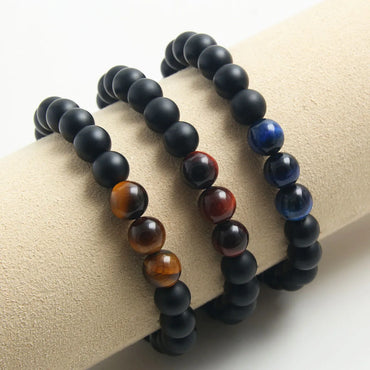 Retro Geometric Natural Stone Bracelets In Bulk