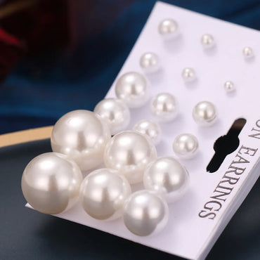 Retro Geometric Pearl Artificial Pearls Women'S Ear Studs 1 Set