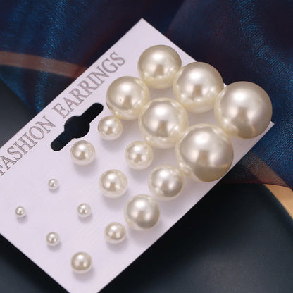 Retro Geometric Pearl Artificial Pearls Women'S Ear Studs 1 Set