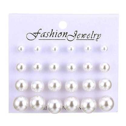 Retro Geometric Pearl Artificial Pearls Women'S Ear Studs 1 Set