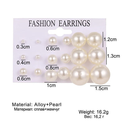 Retro Geometric Pearl Artificial Pearls Women'S Ear Studs 1 Set