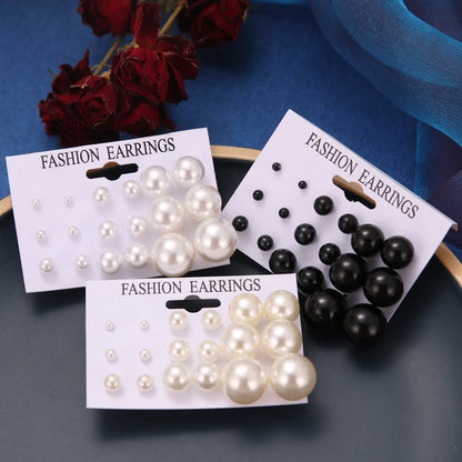 Retro Geometric Pearl Artificial Pearls Women'S Ear Studs 1 Set