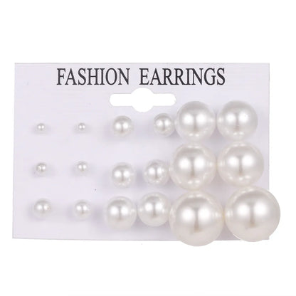 Retro Geometric Pearl Artificial Pearls Women'S Ear Studs 1 Set