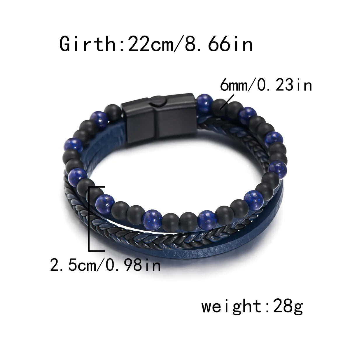 Retro Geometric Pu Leather Braid Men'S Bracelets