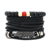 Retro Geometric Pu Leather Knitting Unisex Bracelets