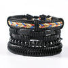 Retro Geometric Pu Leather Knitting Unisex Bracelets